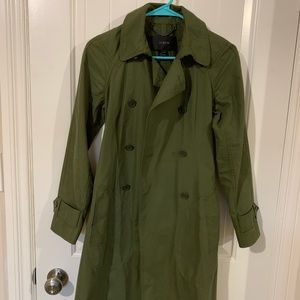 J. Crew Army Green Long Trench